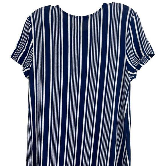 2/$30 Zara Striped Short Sleeve Maxi Knit Dress Size Small Relaxed Fit - Picture 7 of 9